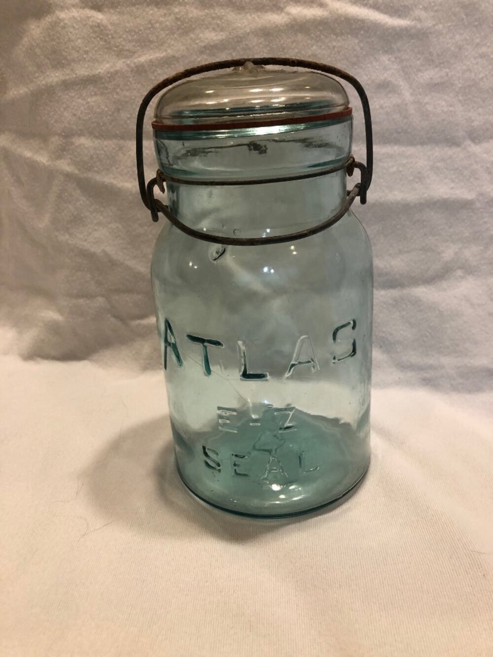 Vintage Blue Atlas E-Z Seal Bailed Wire Quart Jar #5